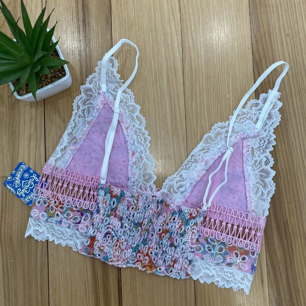 NEW Free People Emma Soft Lacy Embroidered Bra  - Picture 8 of 9
